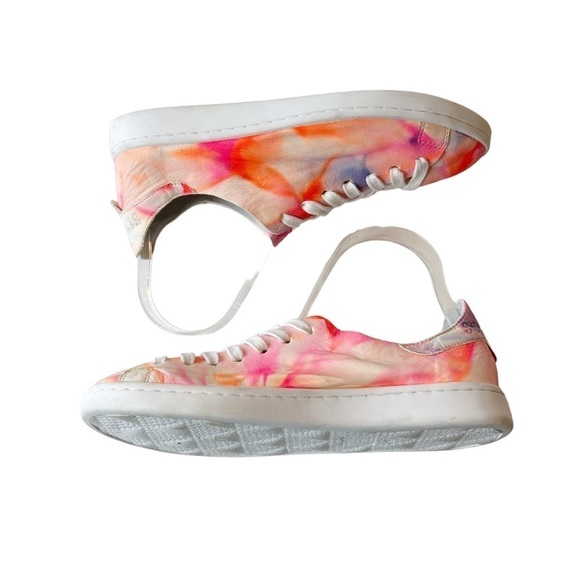 SCHUTZ Ofelia Tie-Dye Leather Sneakers Casual Size 7.5 - Picture 6 of 10